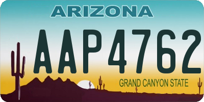 AZ license plate AAP4762