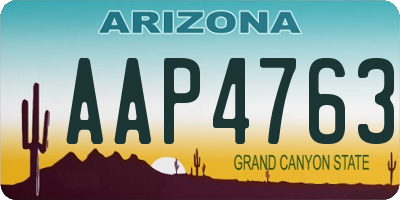 AZ license plate AAP4763
