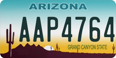 AZ license plate AAP4764