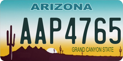 AZ license plate AAP4765
