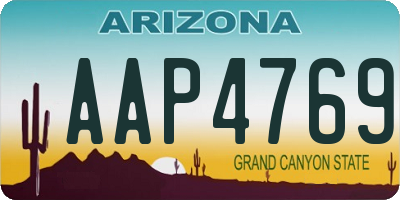 AZ license plate AAP4769