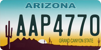 AZ license plate AAP4770
