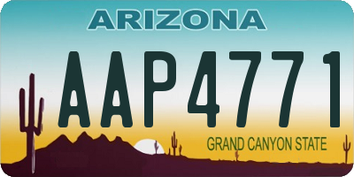 AZ license plate AAP4771