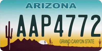 AZ license plate AAP4772