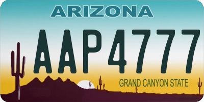 AZ license plate AAP4777
