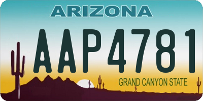 AZ license plate AAP4781