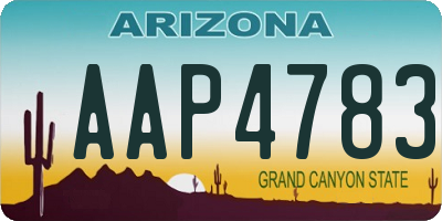 AZ license plate AAP4783