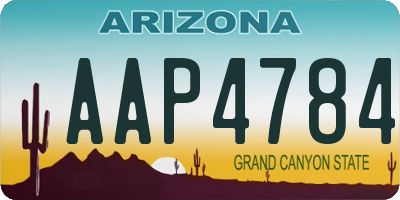 AZ license plate AAP4784