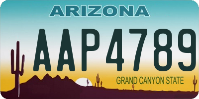 AZ license plate AAP4789