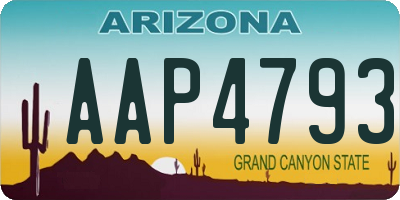 AZ license plate AAP4793