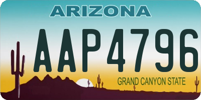 AZ license plate AAP4796