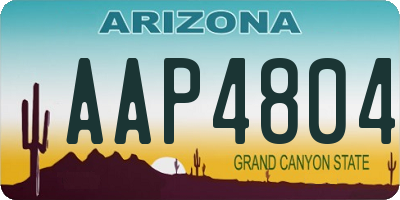 AZ license plate AAP4804