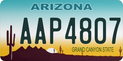 AZ license plate AAP4807