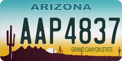 AZ license plate AAP4837