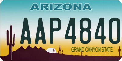 AZ license plate AAP4840