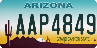 AZ license plate AAP4849