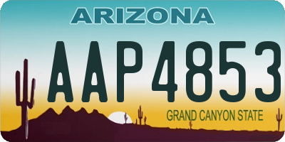 AZ license plate AAP4853