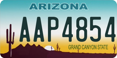 AZ license plate AAP4854