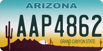 AZ license plate AAP4862