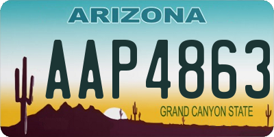 AZ license plate AAP4863