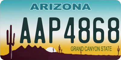 AZ license plate AAP4868