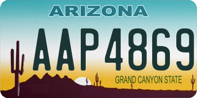 AZ license plate AAP4869