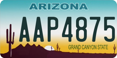 AZ license plate AAP4875