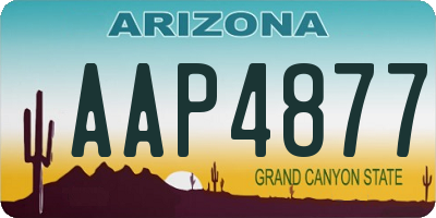 AZ license plate AAP4877