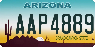 AZ license plate AAP4889