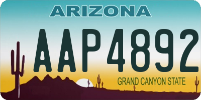 AZ license plate AAP4892