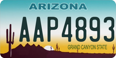 AZ license plate AAP4893