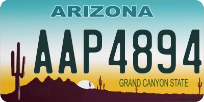 AZ license plate AAP4894