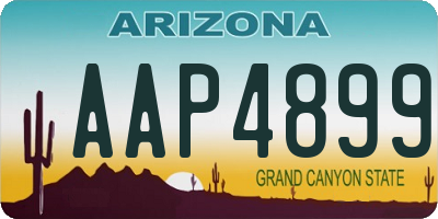 AZ license plate AAP4899