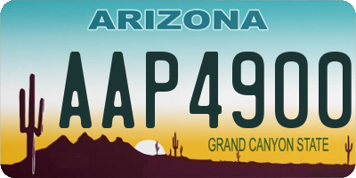 AZ license plate AAP4900