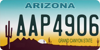 AZ license plate AAP4906