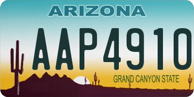 AZ license plate AAP4910
