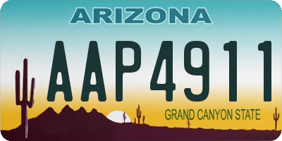 AZ license plate AAP4911