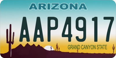 AZ license plate AAP4917