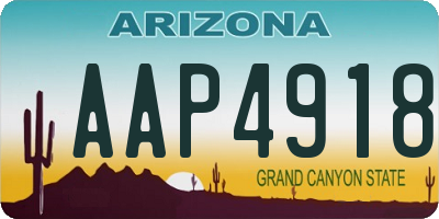 AZ license plate AAP4918