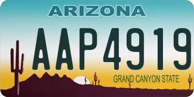 AZ license plate AAP4919