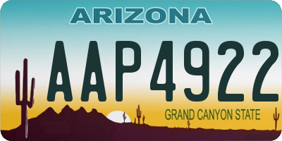 AZ license plate AAP4922