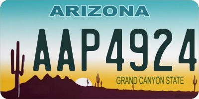 AZ license plate AAP4924