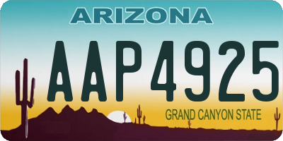 AZ license plate AAP4925