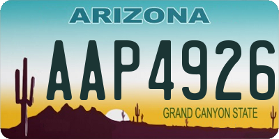 AZ license plate AAP4926