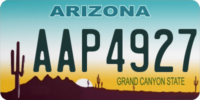 AZ license plate AAP4927