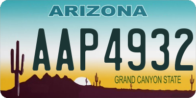 AZ license plate AAP4932