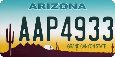 AZ license plate AAP4933