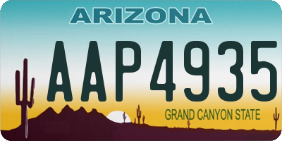AZ license plate AAP4935