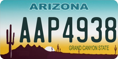 AZ license plate AAP4938