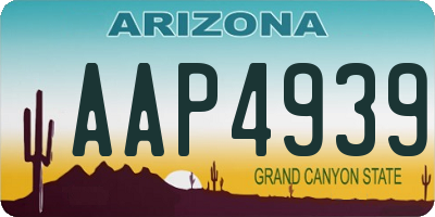 AZ license plate AAP4939